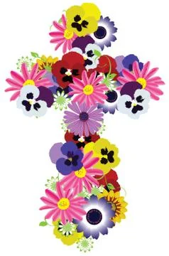 Vector floral cross Stock Illustration