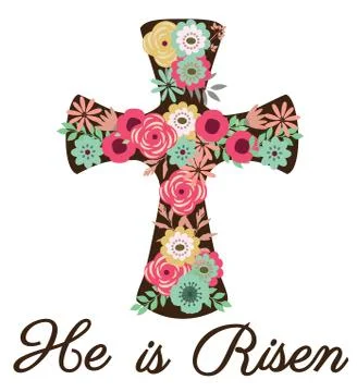 Vector Floral Cross Stock Illustration