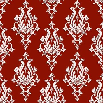 Vector Floral Damask Seamless Pattern Stock Illustration