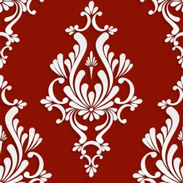 Vector Floral Damask Seamless Pattern Stock Illustration