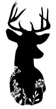 Vector floral deer head Stock Illustration