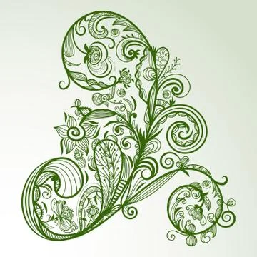 Vector floral design element Stock Illustration