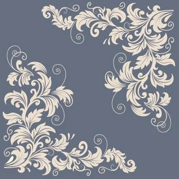 Vector floral design elements for page decoration 스톡 일러스트