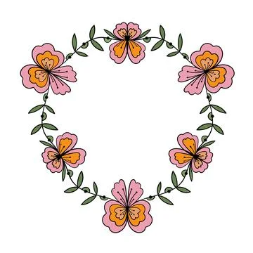 Vector floral frame. Decorative element for graphic design. Stock Illustration