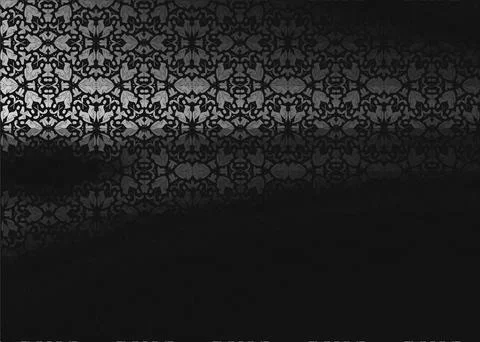 Vector floral gradient ornament on black background Illustrazione stock