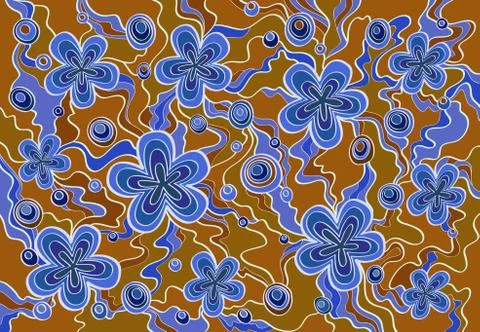 Vector floral hand drawn background pattern. Stock Illustration