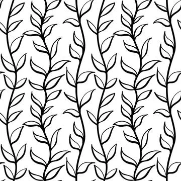 Vector floral hand drawn seamless pattern. Repeating background, digital paper Illustrazione stock