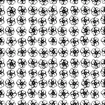 Vector floral hand drawn seamless pattern. Repeating background, digital paper Stock Illustration