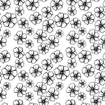 Vector floral hand drawn seamless pattern. Repeating background, digital paper Illustrazione stock