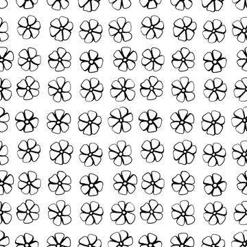 Vector floral hand drawn seamless pattern. Repeating background, digital paper Illustrazione stock