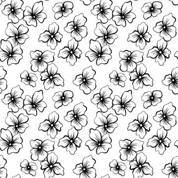 Vector floral hand drawn seamless pattern. Repeating background, digital paper Illustrazione stock