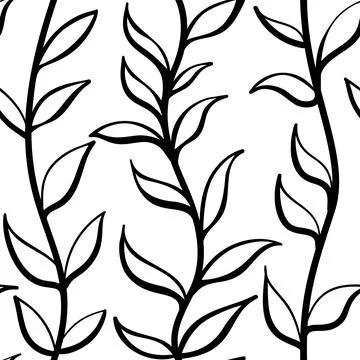 Vector floral hand drawn seamless pattern. Repeating background, digital paper Stockillustratie