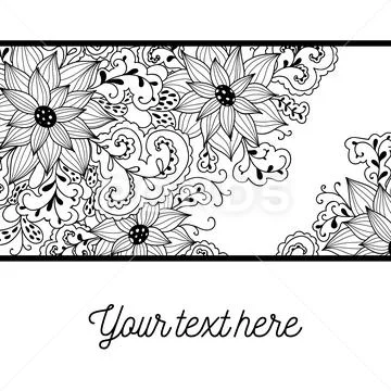 Vector floral hand-drawn template for cards, invitations: Royalty Free ...