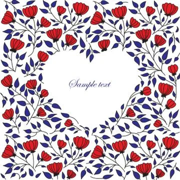Vector floral heart frame Stock Illustration