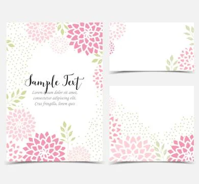 Vector Floral invitations Stock Illustration