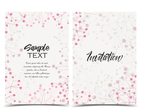 Vector Floral invitations Stock Illustration