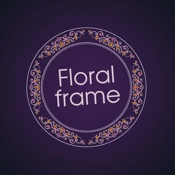 Vector floral linear style frame - art deco border for text. Title and page d Stock Illustration