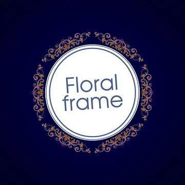 Vector floral linear style frame - art deco border for text. Title and page d Stock Illustration