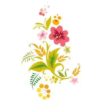 Vector floral ornament in vintage style Stock Illustration