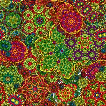 Vector floral paisley seamless pattern. Seamless pattern with mehendi elements Stock Illustration