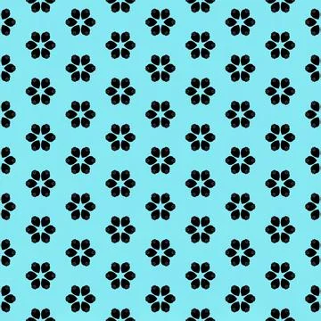Vector floral pattern on blue background Stock Illustration