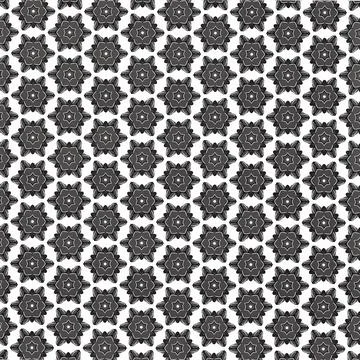 Vector floral pattern, with gray flowers on a white background Illustrazione stock