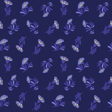 Vector floral pattern in minimalistic style with cute simple stylized abstract 스톡 일러스트