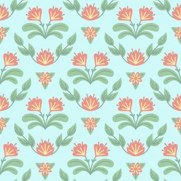 Vector floral pattern in pastel colors Stock Illustration