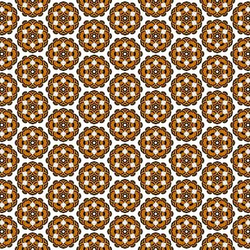 Vector floral pattern in shades of orange on a white background Stock Illustration