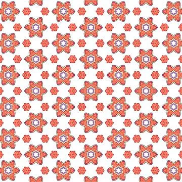 Vector floral pattern in shades of orange, simple graphic design 스톡 일러스트