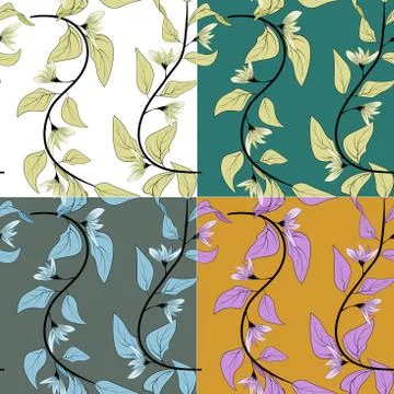 Vector floral print. Material design. Decorative floral pattern. Vintage natu Illustrazione stock