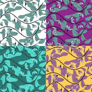 Vector floral print. Material design. Decorative floral pattern. Vintage natu Illustrazione stock