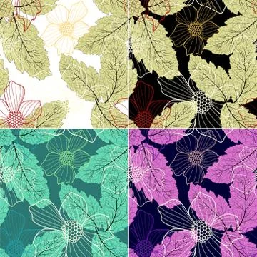 Vector floral print. Material design. Decorative floral pattern. Vintage natu Stock Illustration