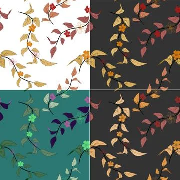 Vector floral print. Material design. Decorative floral pattern. Vintage natu Stock Illustration