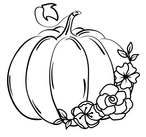 Vector floral pumpkin Illustrazione stock