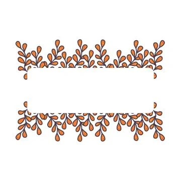 Vector floral rectangle frame with autumn branches. イラスト素材