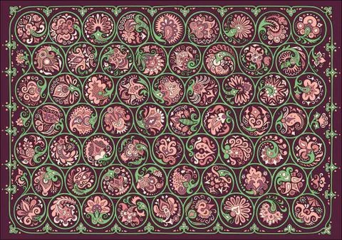 Vector floral round braided elements illustration Illustrazione stock
