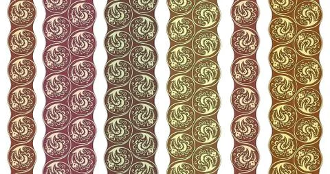 Vector floral round braided elements tile stripes 스톡 일러스트