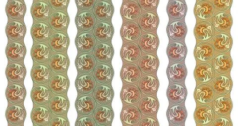 Vector floral round braided elements tile stripes Stock Illustration