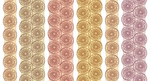 Vector floral round braided elements tile stripes Stock Illustration