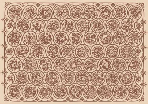 Vector floral round braided elements illustration Stock Illustration