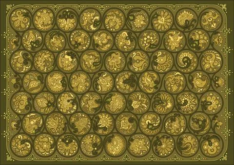 Vector floral round braided elements illustration Illustrazione stock