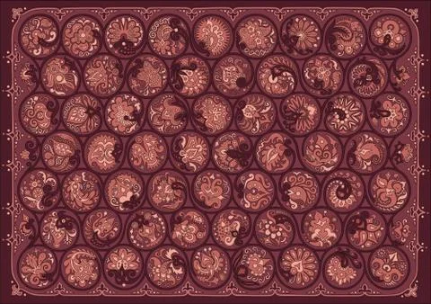 Vector floral round braided elements illustration イラスト素材