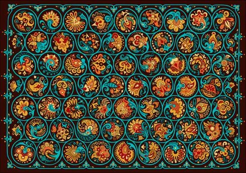 Vector floral round braided elements illustration イラスト素材