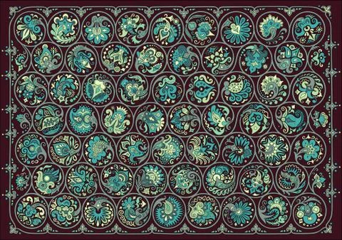 Vector floral round braided elements illustration Stock Illustration