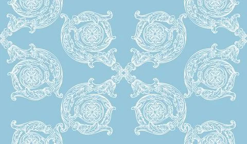 Vector floral seamless antique pattern with baroque ornament 스톡 일러스트