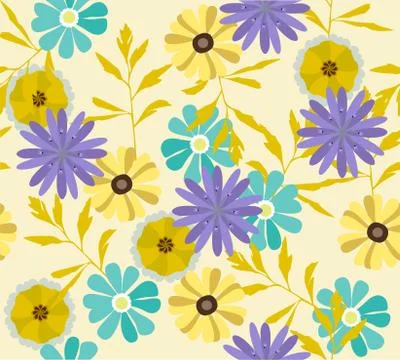 Vector Floral Seamless Stock Illustration