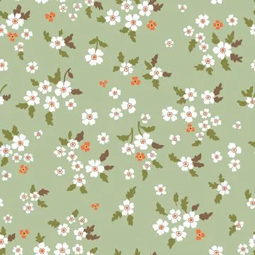 Vector floral seamless pattern. Abstract luxurious background with small whit Stock Illustration