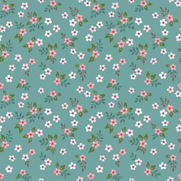 Vector floral seamless pattern. Abstract luxurious background with small pink Stock Illustration