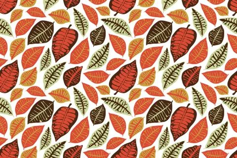 Vector floral seamless pattern. Autumn background with colorful leaves. Stock Illustration